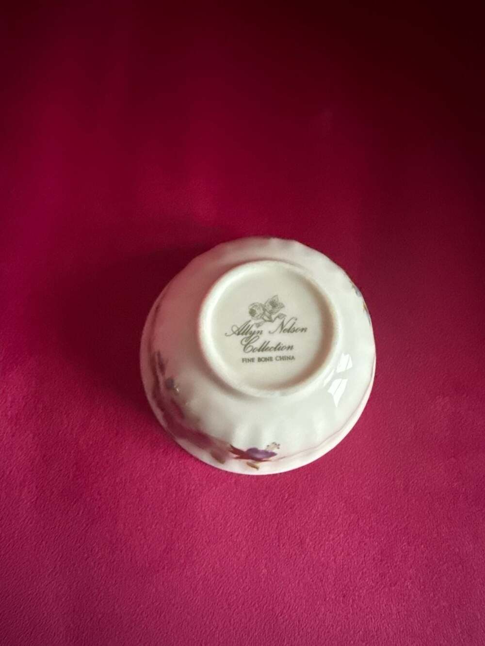 Vintage Allyn Nelson Collection Fine Bone China Floral Bowl Made in England
